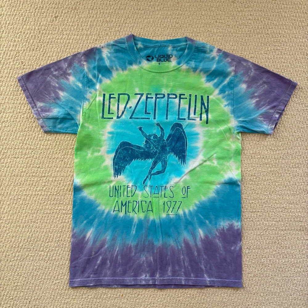 Retro Liquid Blue Led Zeppelin Graphic Tee
